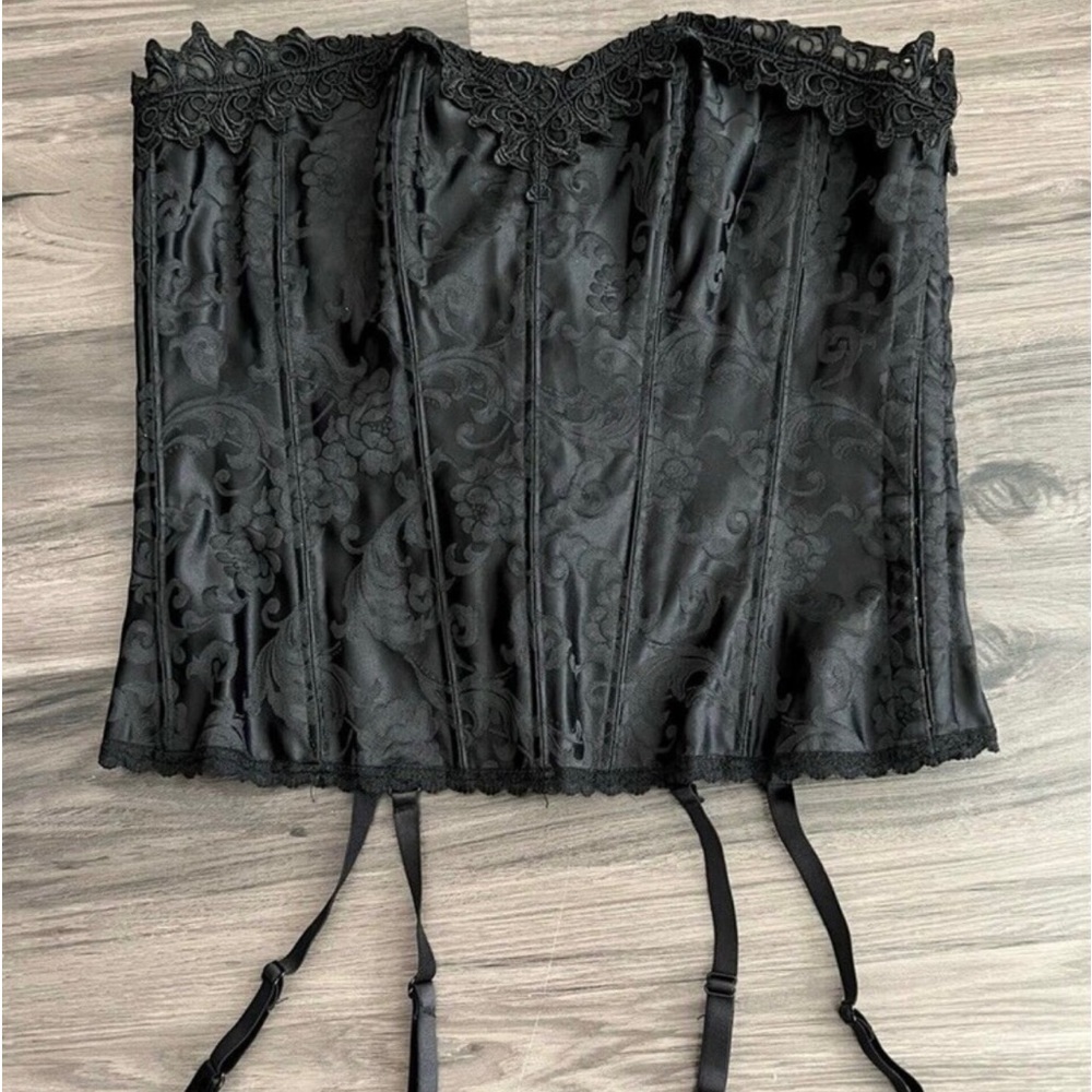 Frederick's Of Hollywood Corset Size 40 Black Hollywood Dream Sweetheart